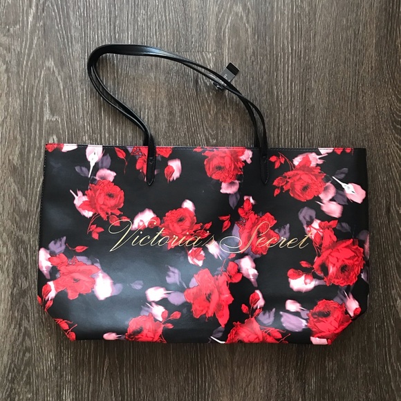 Victoria's Secret Handbags - SOLD ✨ VS 🌹 Leather Floral Tote Purse